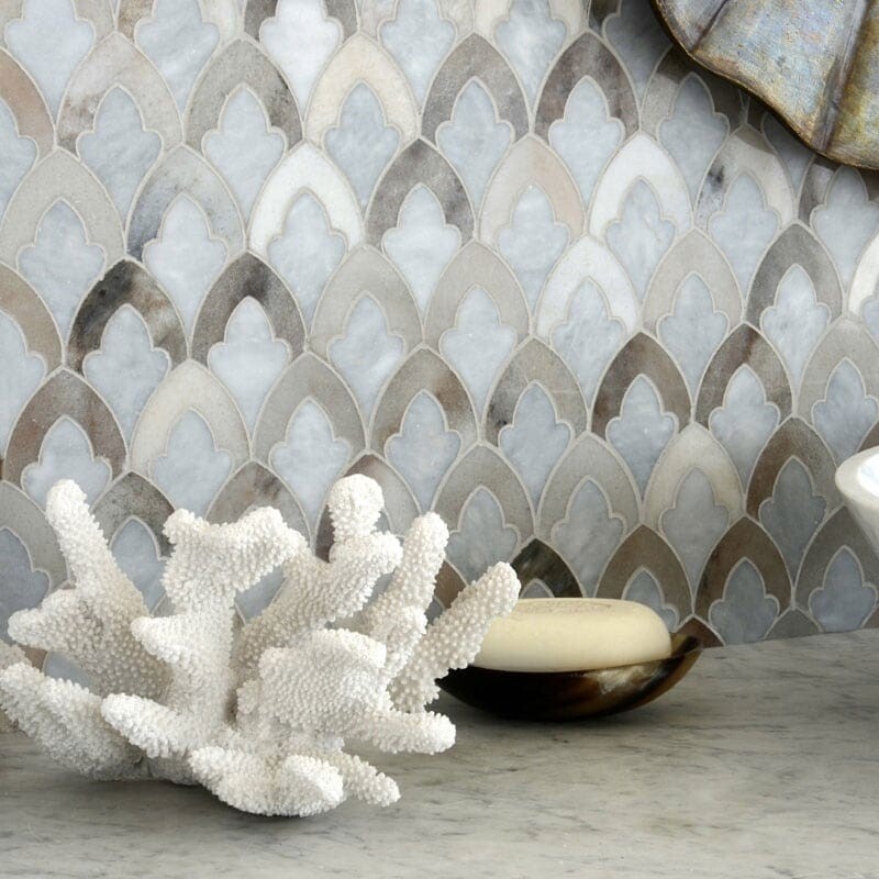 Sophia Allure, Palisandra Multi Finish Marble Waterjet Decos 8 3/4×13 1/2 (YNR10040)