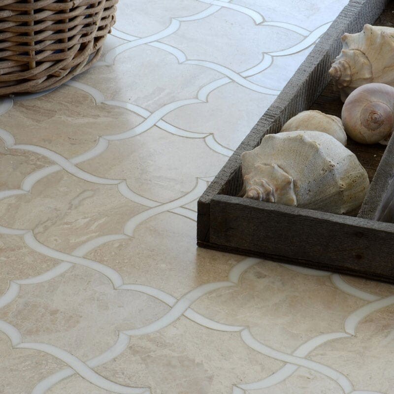 Gaia Diana Royal, Dolomite Honed Marble Waterjet Decos 11 3/8×11 3/8 (YNR10047)