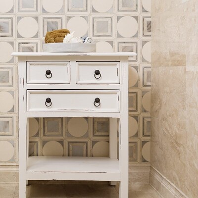 Cicero Champagne, Diana Royal, Skyline Multi Finish Marble Waterjet Decos 12×12 (YNR10050)