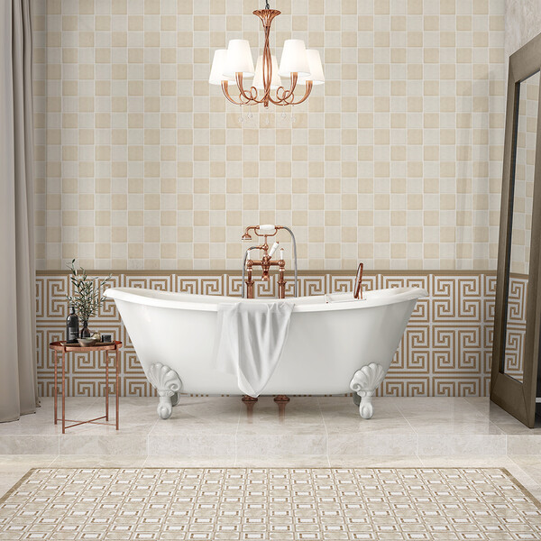 Cicero Diana Royal, Aspen White, Paradise Multi Finish Marble Waterjet Decos 12×12 (YNR90215) Justinian Dolomite, Sable Multi Finish Marble Waterjet Decos 16×16 (YNR10030) Butter Glossy Ceramic Tile 4×4 (TL80550) Sand Glossy Ceramic Tile 4×4 (TL80551) Diana Royal Polished Marble Tile 18×18 (TL13738)
