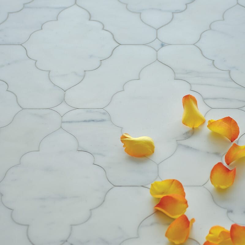 Ganesha Calacatta Tia Polished Marble Waterjet Decos 11 3/16×14 (YNR90359)