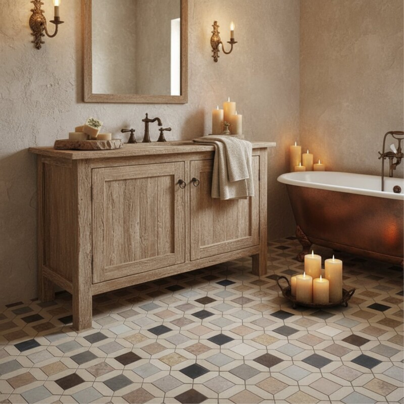 Multicolor Multi Finish Monarch Limestone Mosaic 12 5/8×12 5/8 (MS90903)