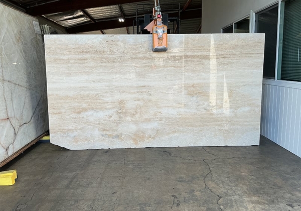 Ivory Vein Cut Polished&amp;filled Travertine Slab 46228-1-13
