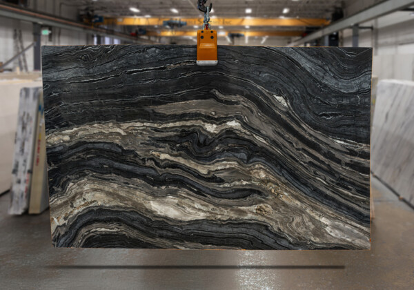 Silver Brown Wave Polished Marble Slab 39779-1-12