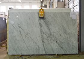 White Carrara Polished Marble Slab Random