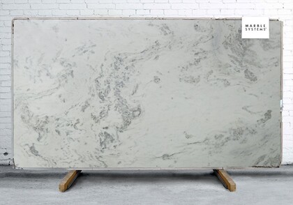 Stormy White Polished Marble Slab Random Image