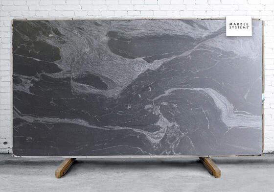 American Black Textured Granite Slab Random