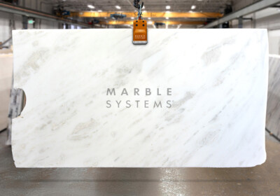 Bianco Rhino Supreme Honed Marble Slab Random