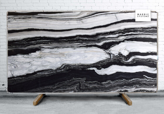 Maze White Polished Marble Slab Random Image