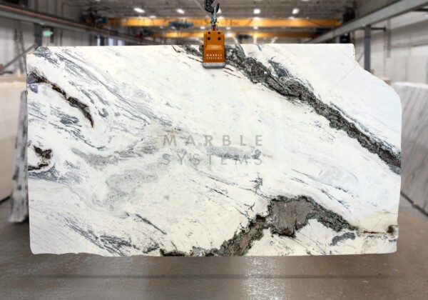 White Steel Polished  Marble Slab Random Image