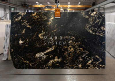 Titanium Gold Leather Granite Slab Random