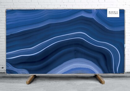 Agata Blu A Lappato Lucido  Porcelain Slab 64×128 Image