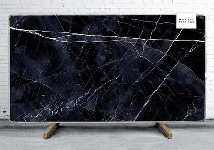 Calacatta Black A Lappato Lucido Porcelain Slab 64×128 Image