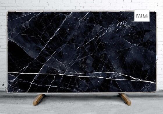Calacatta Black B Lappato Lucido Porcelain Slab 64x128
