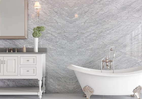 White Carrara Honed Marble Slab Random (SL10457)