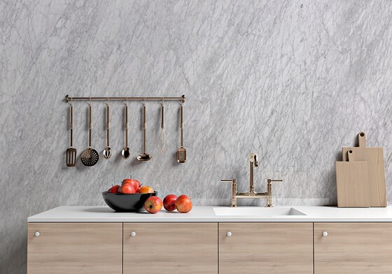 White Carrara Honed Marble Slab Random (SL10457)