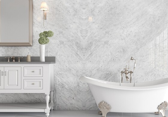 White Carrara Polished  Marble Slab Random (SL10459)