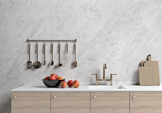 White Carrara Polished  Marble Slab Random (SL10459)