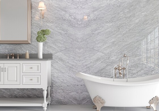 White Carrara Polished  Marble Slab Random (SL10460)