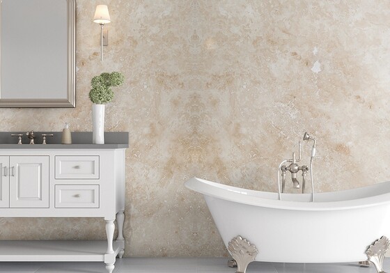 Ivory Honed Travertine Slab Random (SL10519)