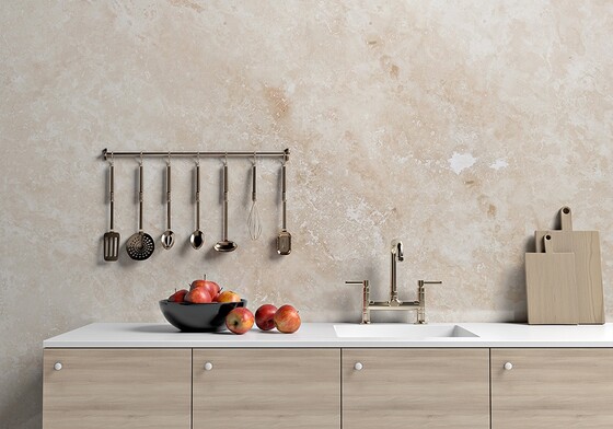 Ivory Honed Travertine Slab Random (SL10519)