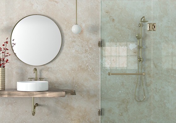 Ivory Honed Travertine Slab Random (SL10519)