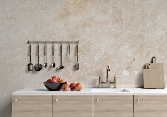Ivory Honed  Travertine Slab Random (SL10521)