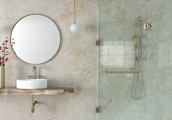 Ivory Honed  Travertine Slab Random (SL10521)