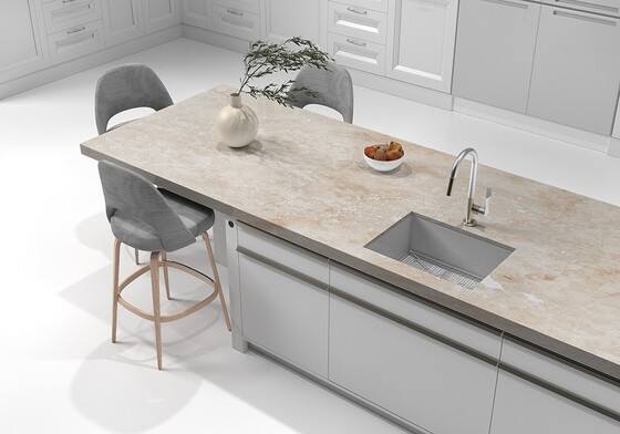 Ivory Honed  Travertine Slab Random (SL10521)