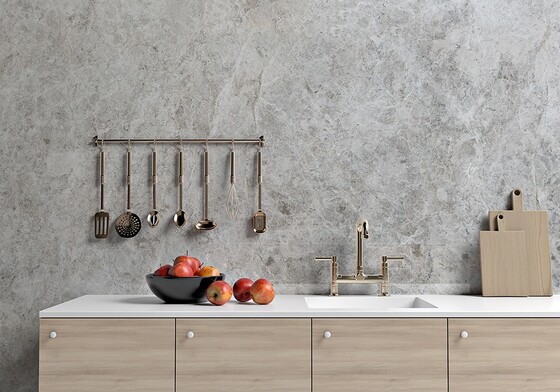 Silver Shadow Polished Marble Slab Random (SL10796)