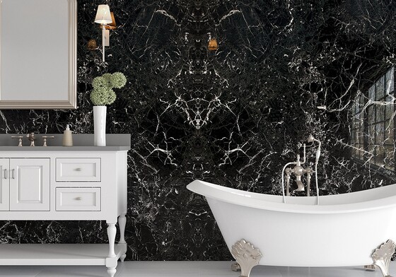 Black Levanto Polished Marble Slab Random (SL10843)