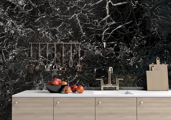 Black Levanto Polished Marble Slab Random (SL10843)