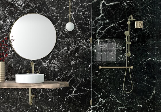 Black Levanto Polished Marble Slab Random (SL10843)