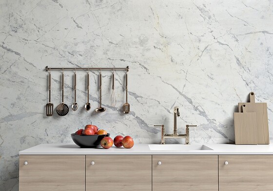 Bianco Dolomiti Venato Polished Marble Slab Random (SL11145)