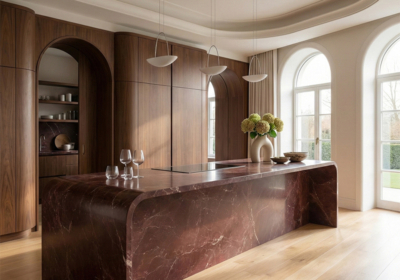 Red Bordeaux Honed Marble Slab Random (SL11570)