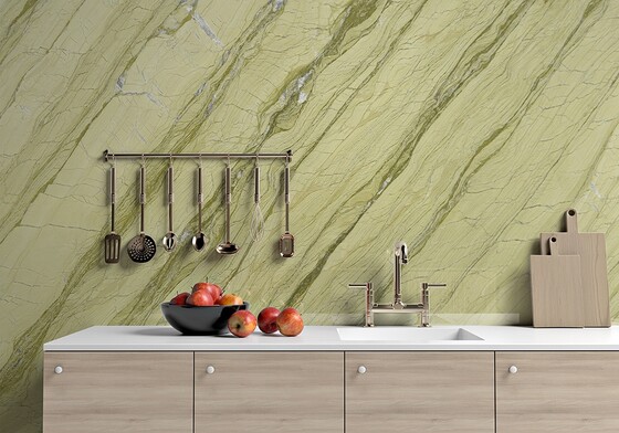 Alga Green Polished  Marble Slab Random (SL90079)