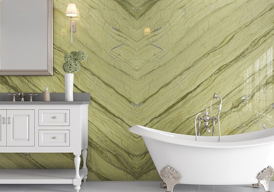 Alga Green Polished  Marble Slab Random (SL90079)