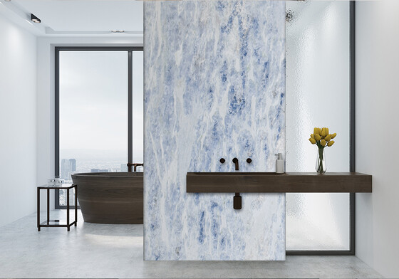 Sky Blue Polished  Marble Slab Random (SL90102)