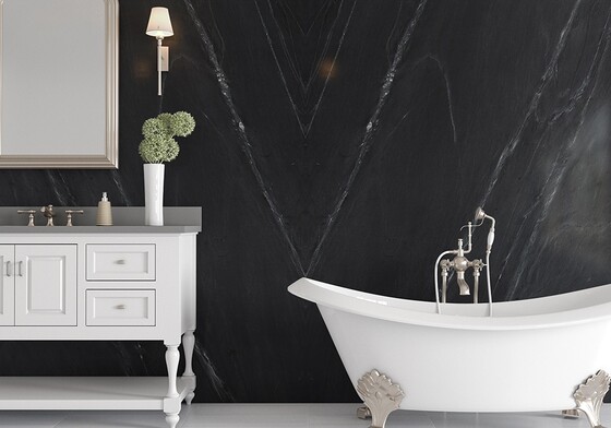 Black Honed Soapstone# Slab Random (SL90497)