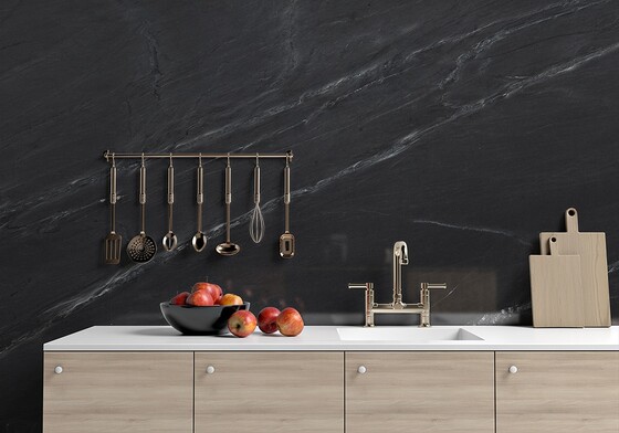 Black Honed Soapstone# Slab Random (SL90497)