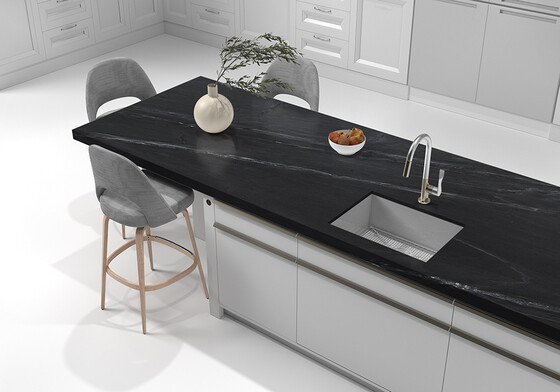 Black Honed Soapstone# Slab Random (SL90497)