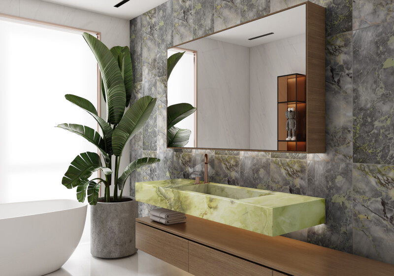 Onyx Jade Green Polished Onyx Slab Random (SL90550)