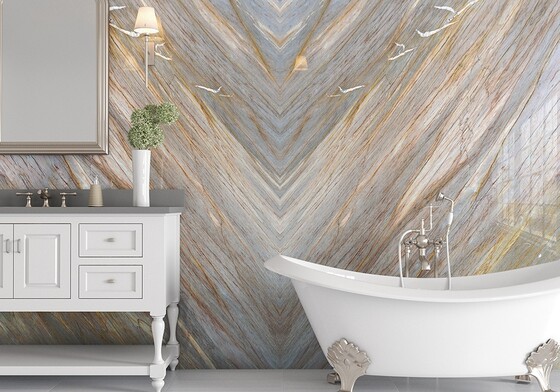 Aurora Blue Polished  Quartzite Slab Random (SL90596)
