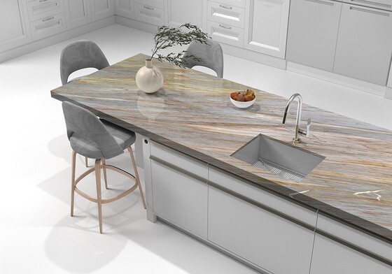 Aurora Blue Polished  Quartzite Slab Random (SL90596)