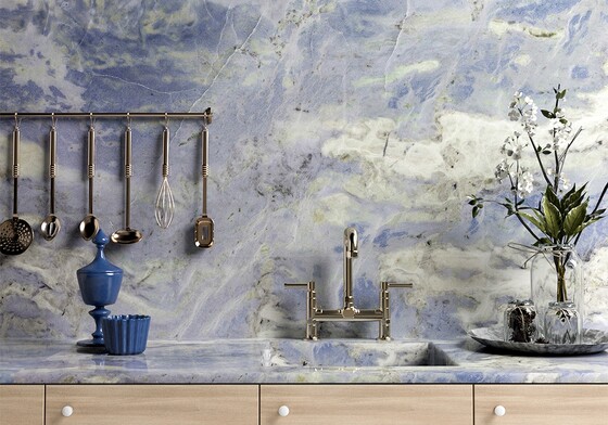 Blue Lagoon Polished Marble Slab Random (SL90922)
