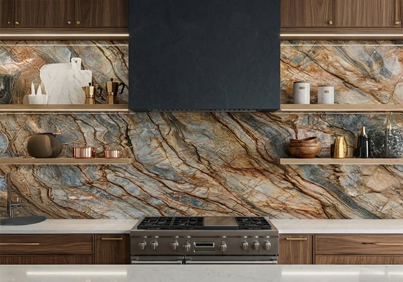 Tempest Blue Polished Quartzite Slab Random (SL91137)