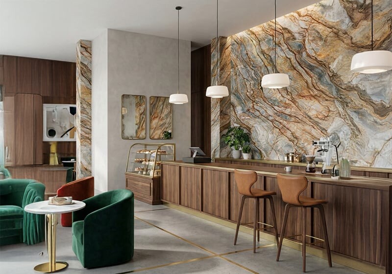 Tempest Blue Polished Quartzite Slab Random (SL91137)