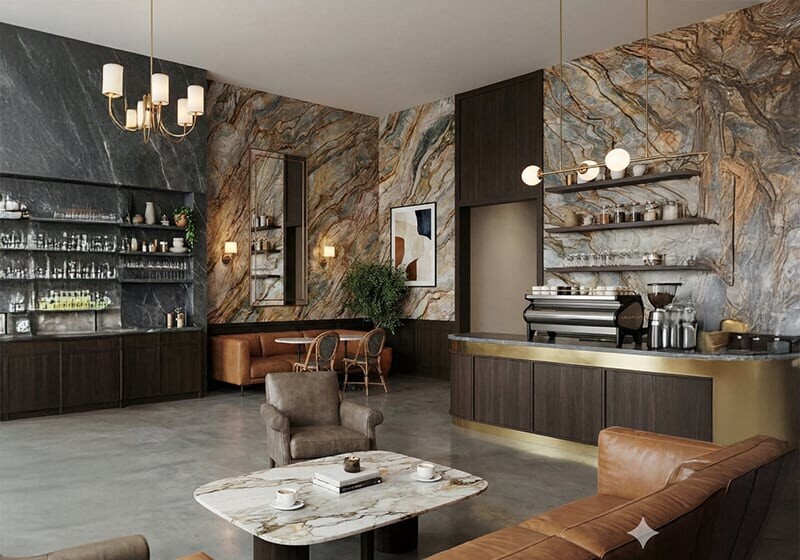 Tempest Blue Polished Quartzite Slab Random (SL91137)