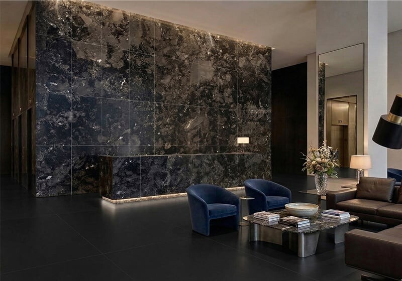 Calacatta Black Polished Marble Slab Random (SL91162)