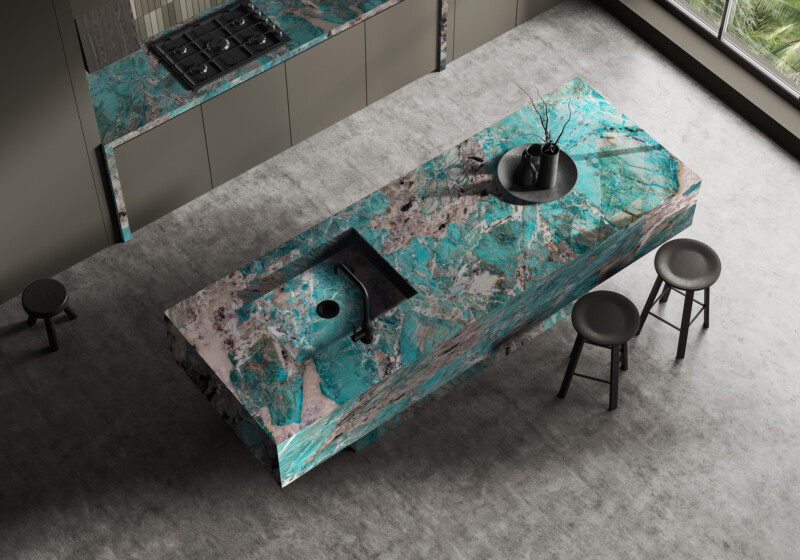 Amazonite Polished Quartzite Slab Random (SL91209)